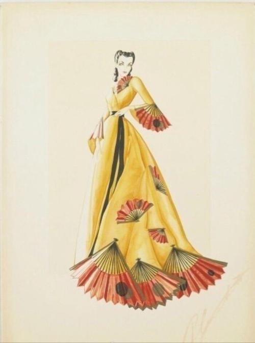 【时尚手绘】1939年电影经典《乱世佳人》的服装设计图.服饰风尚.